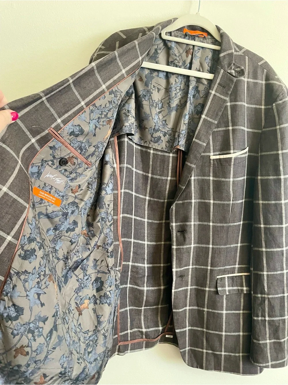 🪶 TALLIA Checked Gray Windowpane Men's Blazer 🪶